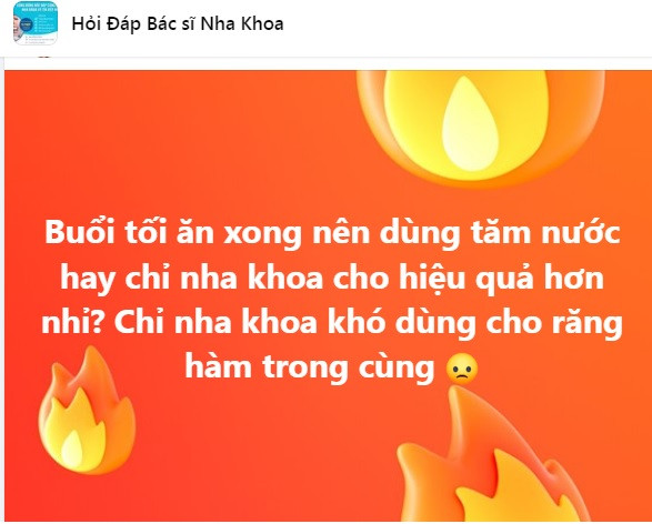 Chăm sóc răng miệng hàng ngày: Nên dùng chỉ nha khoa hay tăm nước?